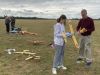 Bill Dennis winds his Stinson
