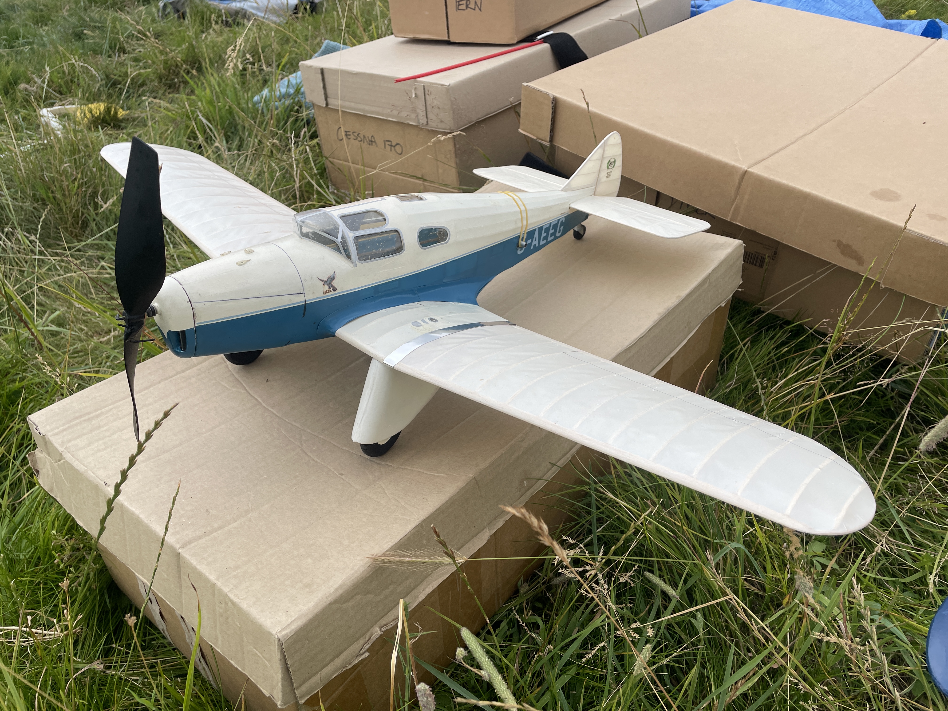 Chris Brainwood's rubber powered Miles Falcon