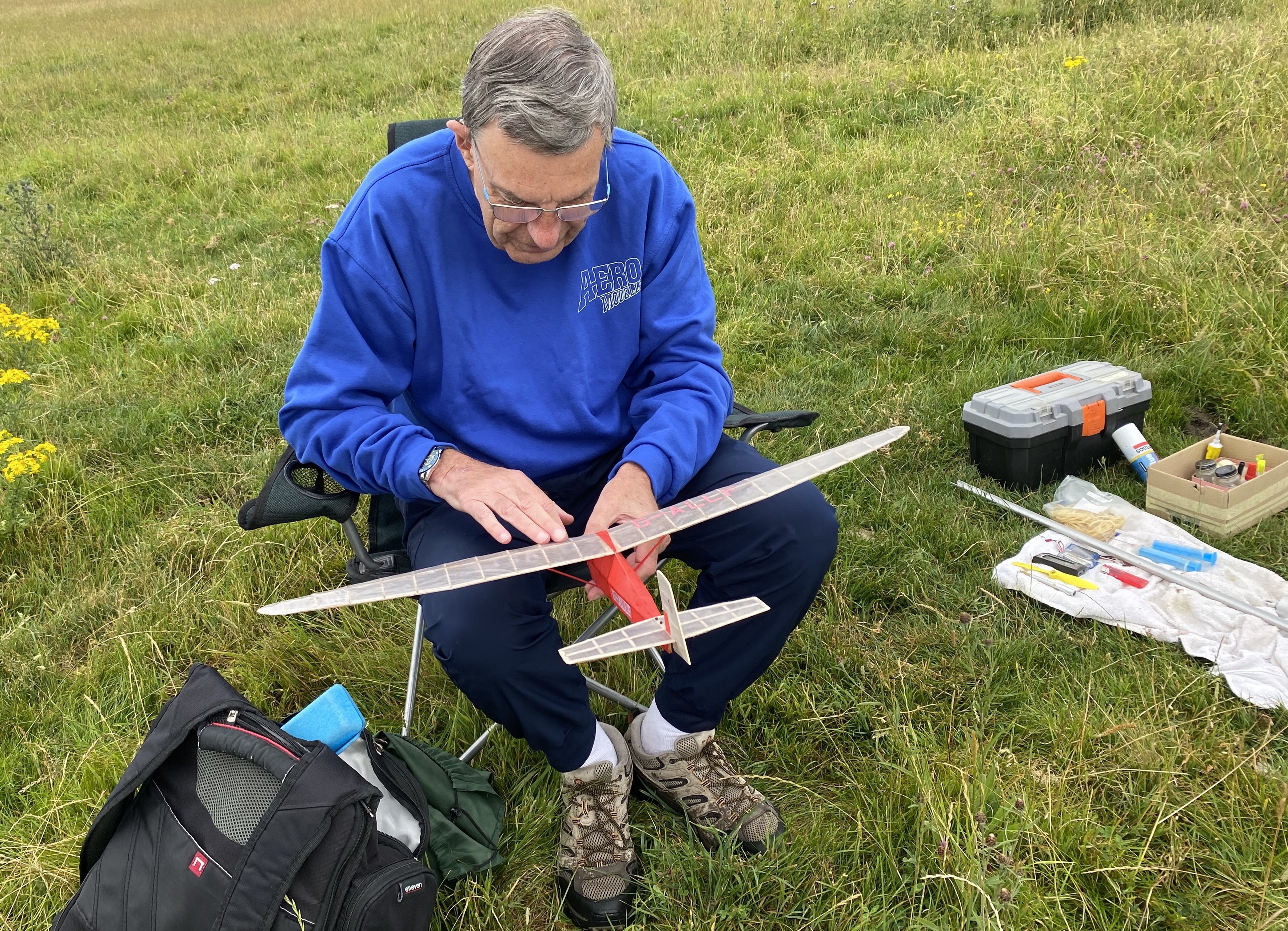 Colin Sharman with his Slingsby Prefect