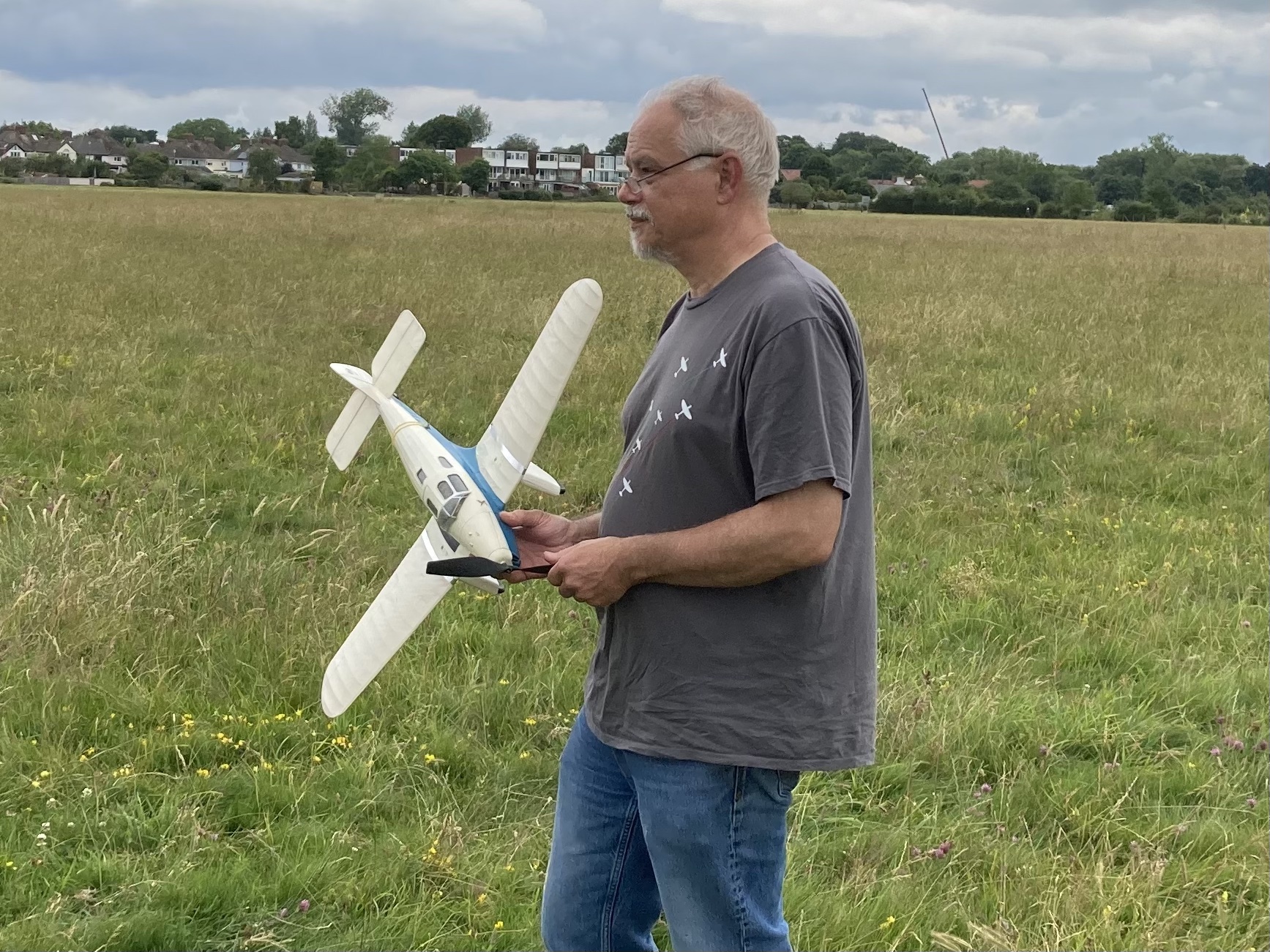 Chris Brainwood waits to launch his Miles Falcon