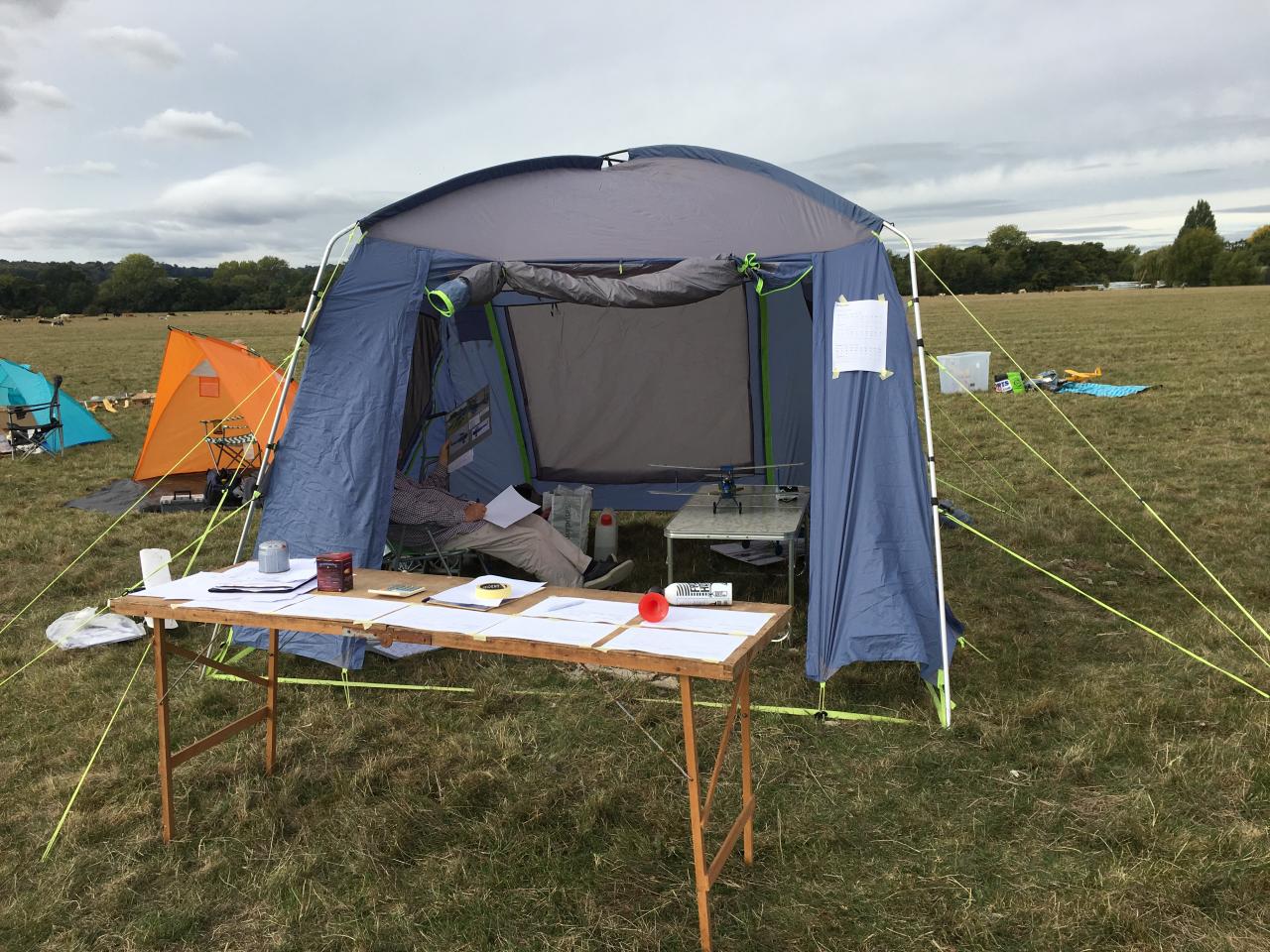 The scale judging tent with  Charlie Newman hard at work