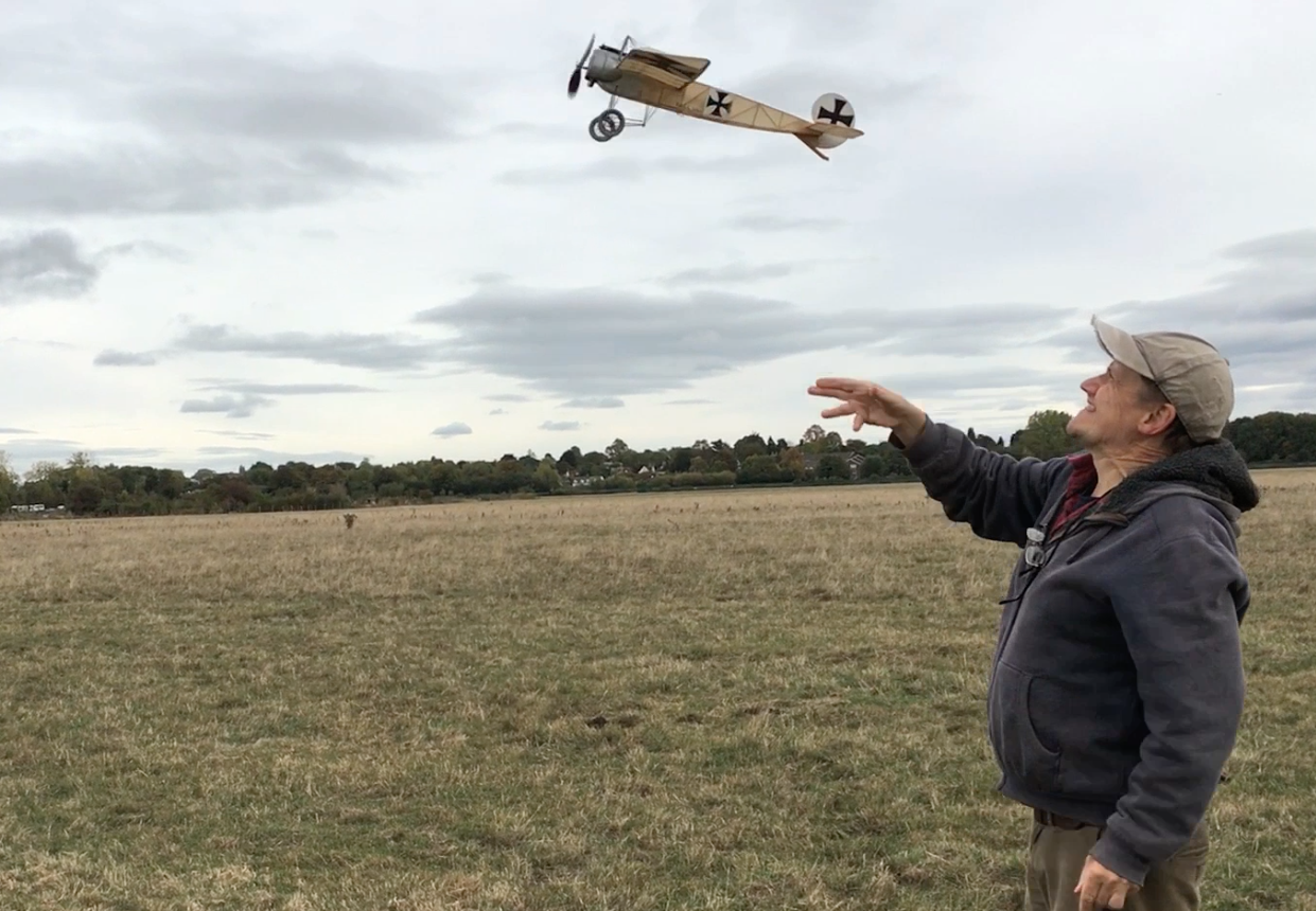 Pete Fardell's Fokker Eindecker climbs away